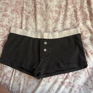 Brandy Melville Black and White Striped PJ Shorts